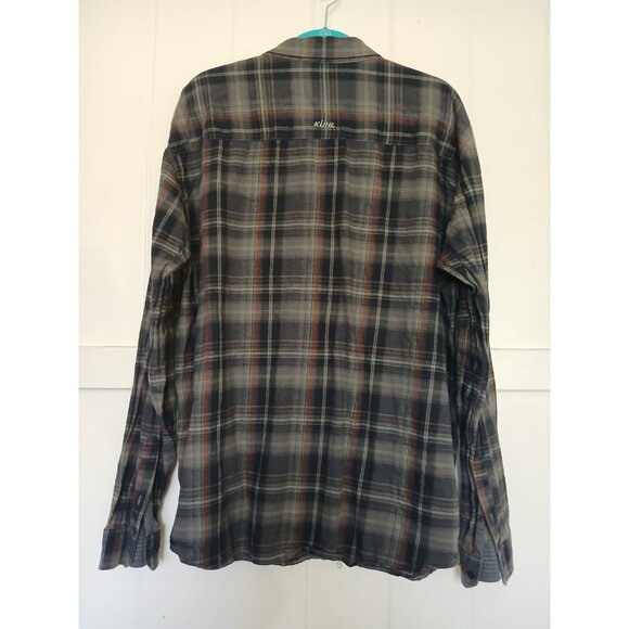 Kuhl Fugitive Shirt Men's 2XL Flannel Gray Red Plaid Button Up Long Sleeve 7202 - Picture 2 of 13